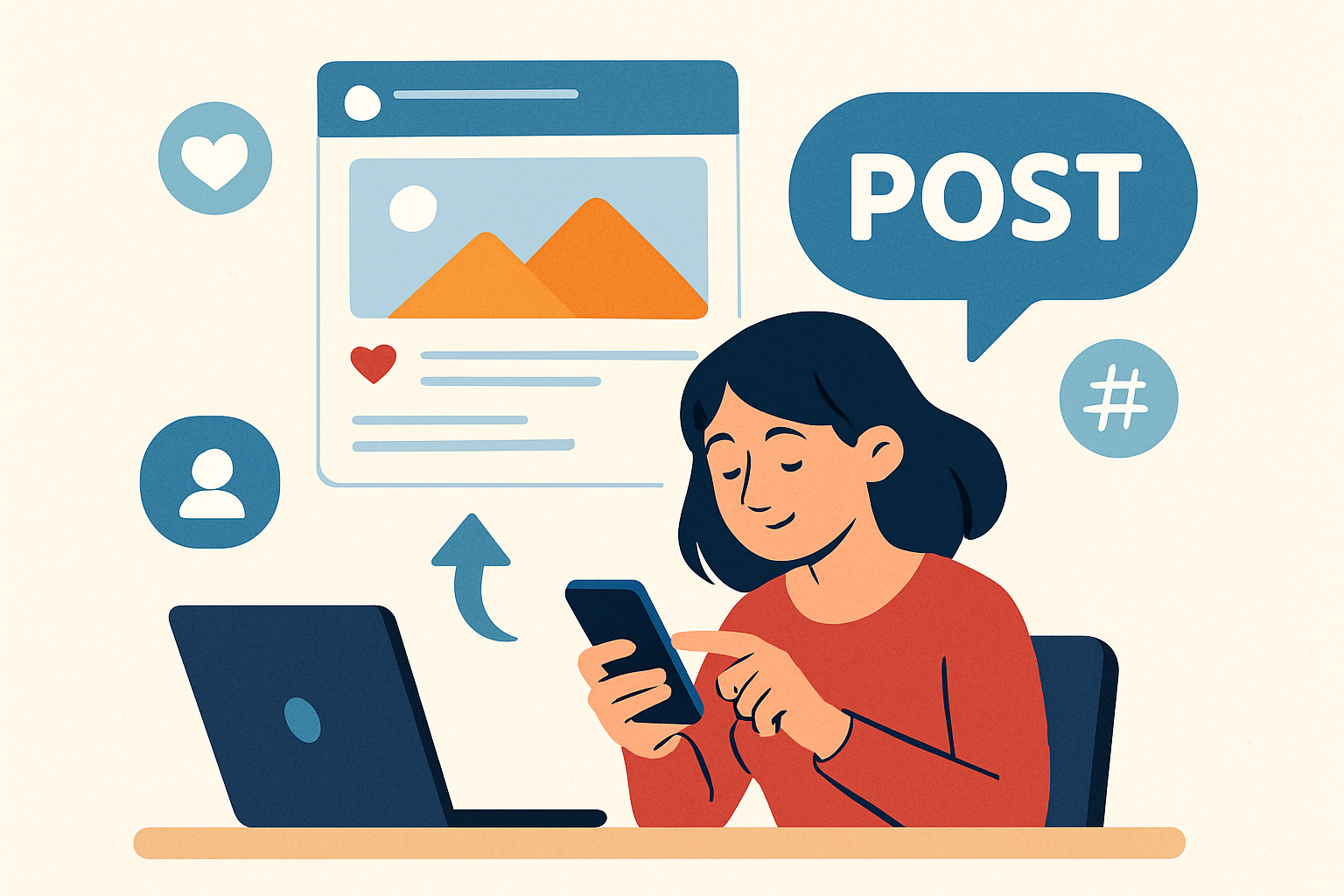 Socialmedia content posting in action | SocialPack.be Social media pakketten voor KMO’s in België – kant-en-klare social posts